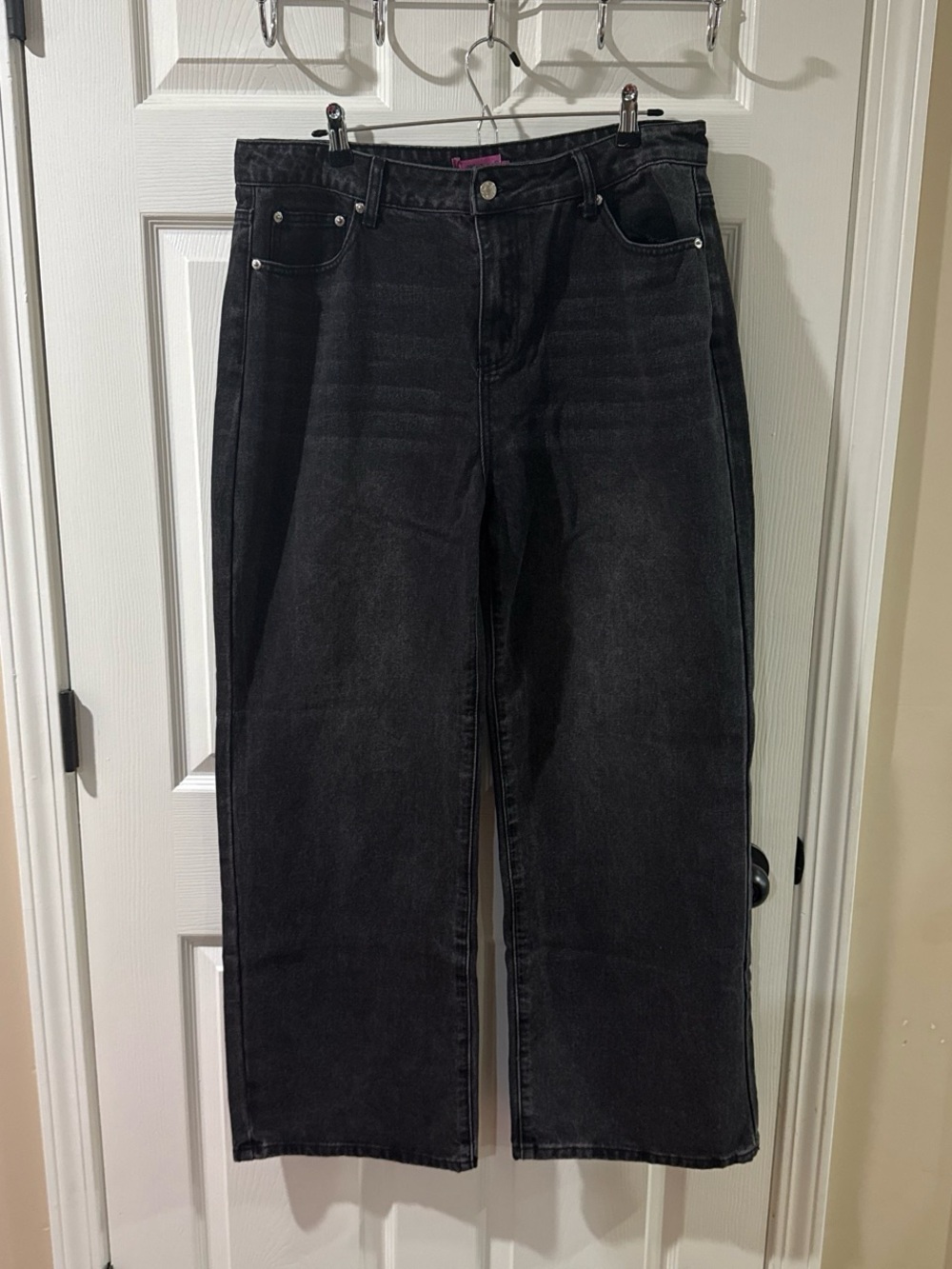 Edikted Black Straight Leg High-Rise Jeans